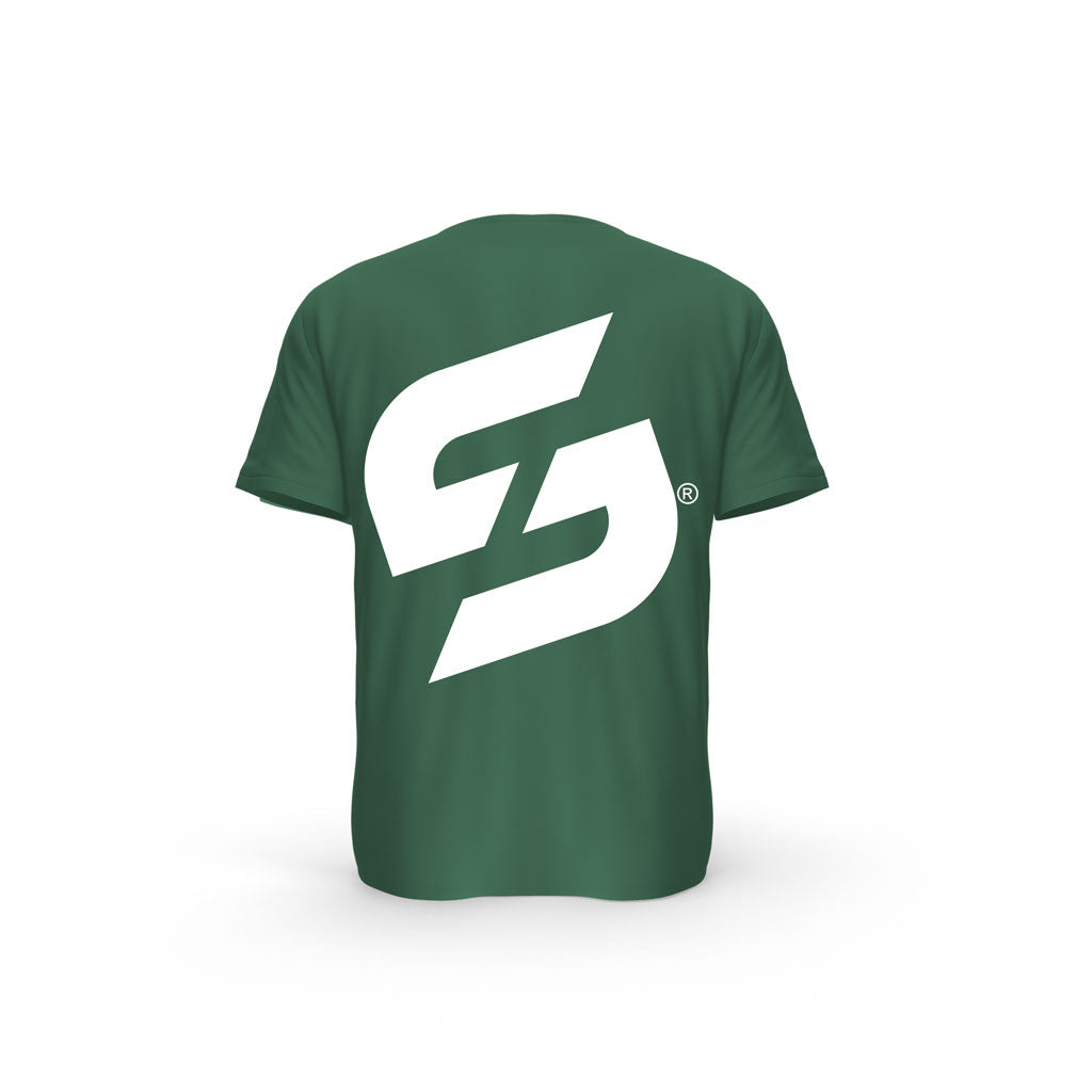 Strong Work Legend organic cotton short sleeve T-shirt for men - BOTTLE GREEN BACK VIEW