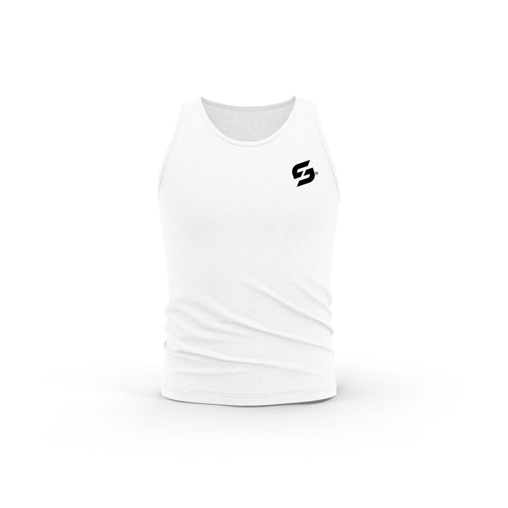 STRONG WORK NEW CLASSIC ORGANIC COTTON TANK TOP FOR MEN - WHITE TANK TOP