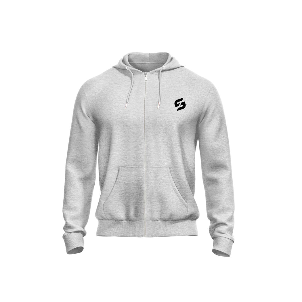 Strong Work New Classic men's organic cotton zipped hooded sweatshirt - HEATHER GREY SWEATSHIRT