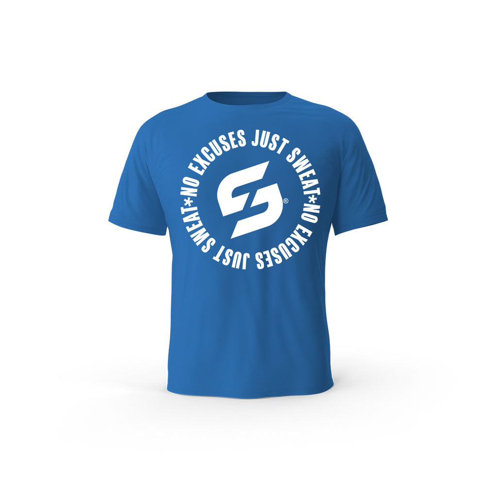 Strong Work No excuses just Sweat organic cotton short sleeve T-shirt for women - ROYAL BLUE