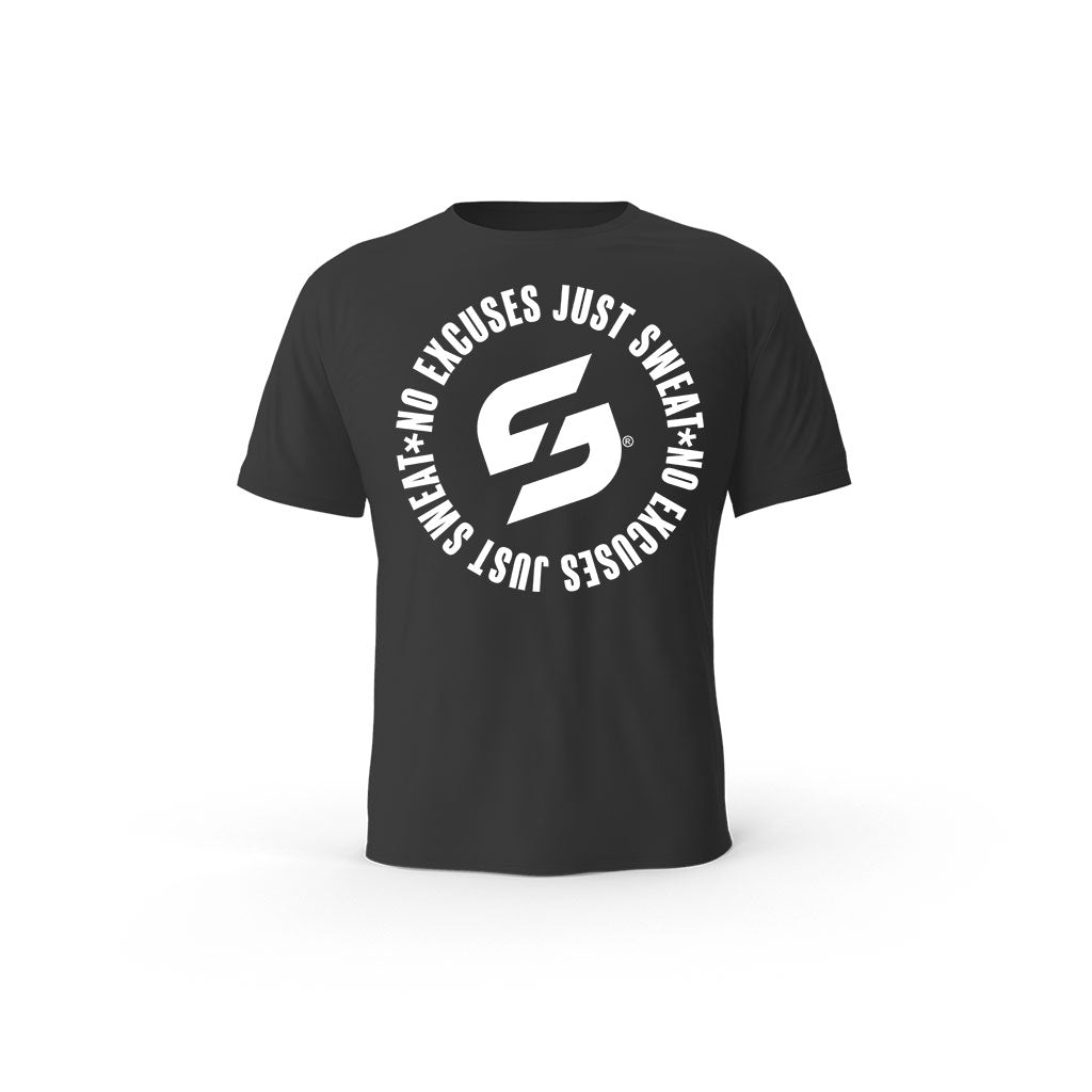 Strong Work No excuses just Sweat organic cotton short sleeve T-shirt for women - BLACK
