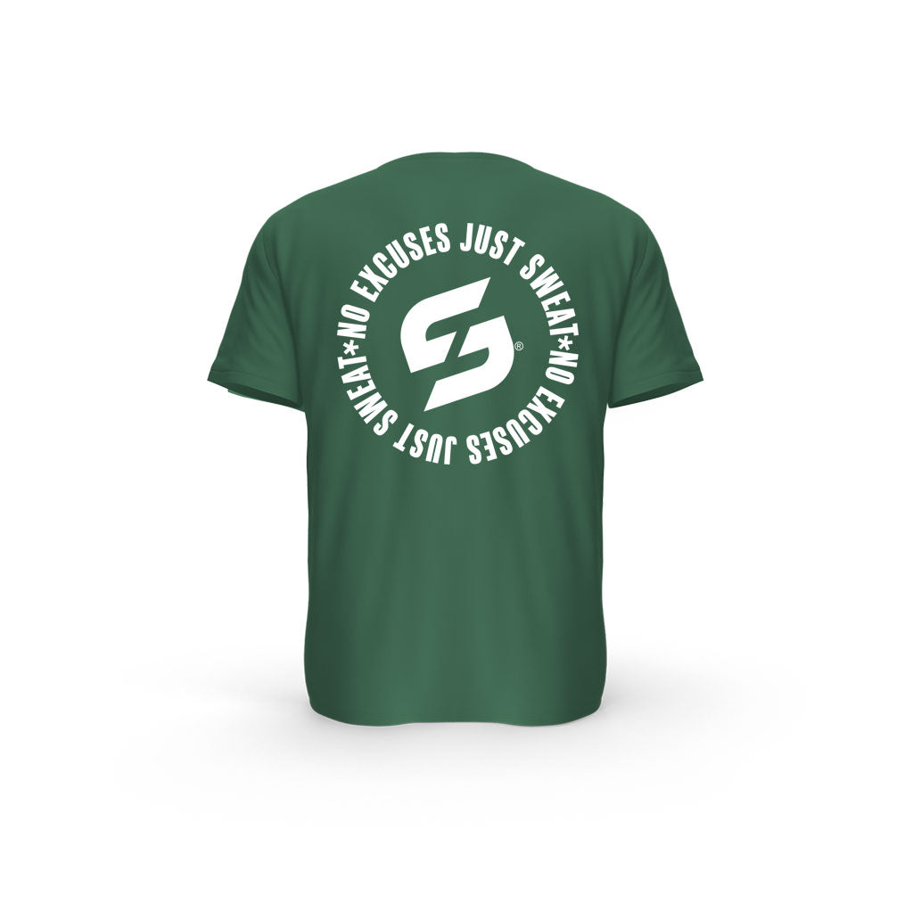 Strong Work Inspiration No excuses just Sweat organic cotton short sleeve T-shirt for women - GREEN BOTTLE BACK VIEW
