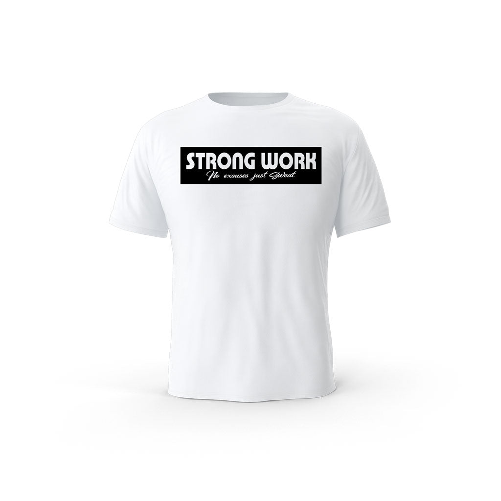 Strong Work Origin organic cotton short sleeve T-shirt for men - WHITE