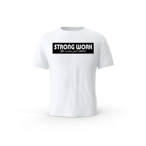 Strong Work Origin organic cotton short sleeve T-shirt for men - WHITE