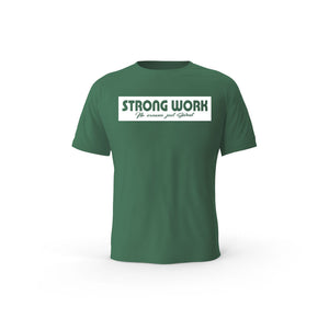 Strong Work Origin organic cotton short sleeve T-shirt for men - BOTTLE GREEN