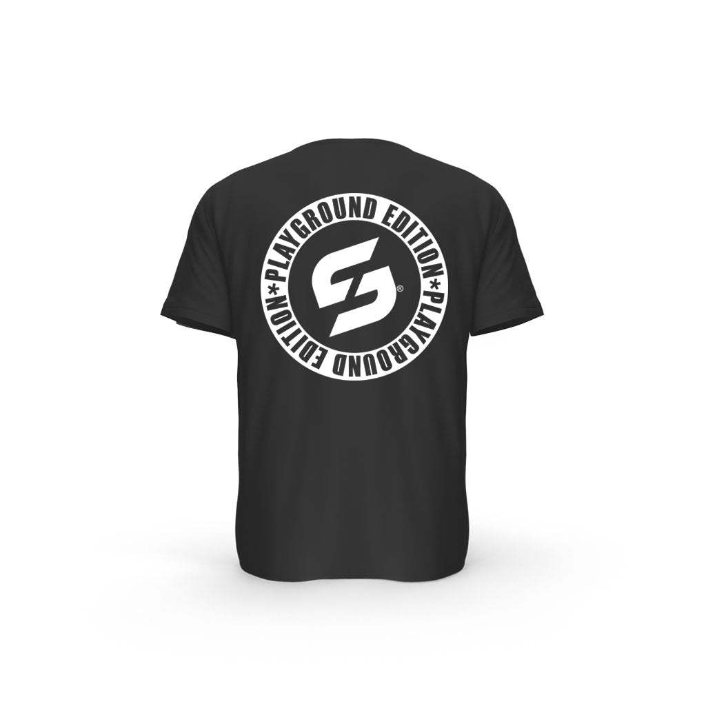 Strong Work Inspiration No excuses just Sweat Black Edition organic cotton short sleeve T-shirt for men - BLACK BACK VIEW