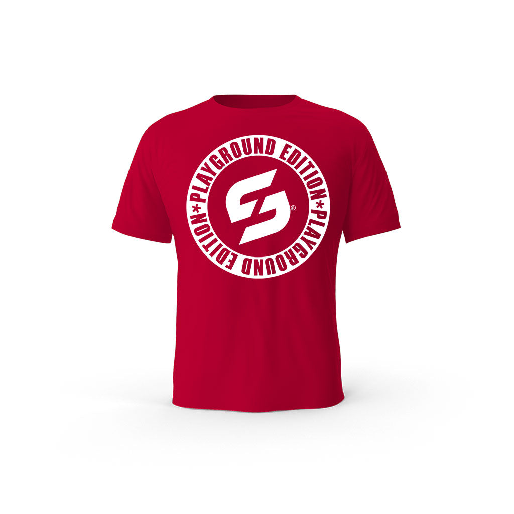 Strong Work Playground Edition organic cotton short sleeve T-shirt for women - RED