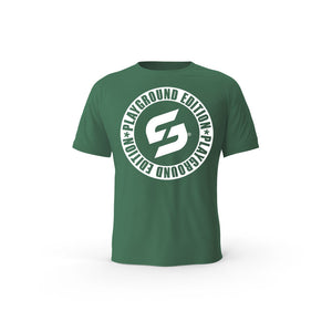 Strong Work Playground Edition organic cotton short sleeve T-shirt for men - BOTTLE GREEN