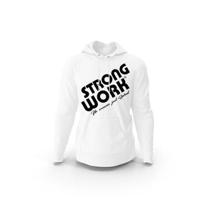 Strong Work Prodigy organic cotton hooded sweatshirt for women - WHITE
