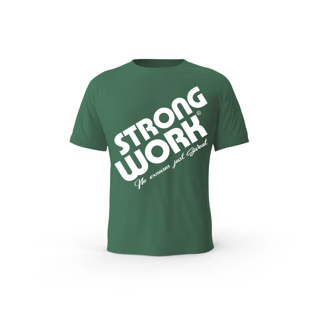 Strong Work Prodigy organic cotton short sleeve T-shirt for men - BOTTLE GREEN