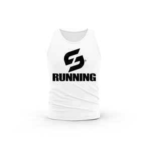 STRONG WORK TANK TOP IN ORGANIC COTTON "RUNNING" FOR MEN - WHITE