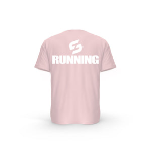 STRONG WORK SHORT SLEEVE T-SHIRT IN ORGANIC COTTON "RUNNING" FOR WOMEN - COTTON PINK BACK VIEW