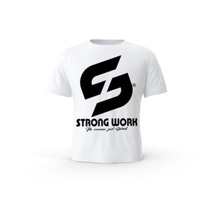 Strong Work Sensation organic cotton short sleeve T-shirt for men - WHITE