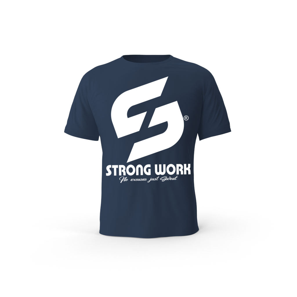 Strong Work Sensation organic cotton short sleeve T-shirt for men - FRENCH NAVY