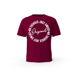 Strong Work Originals Edition organic cotton short sleeve T-shirt for men - BURGUNDY