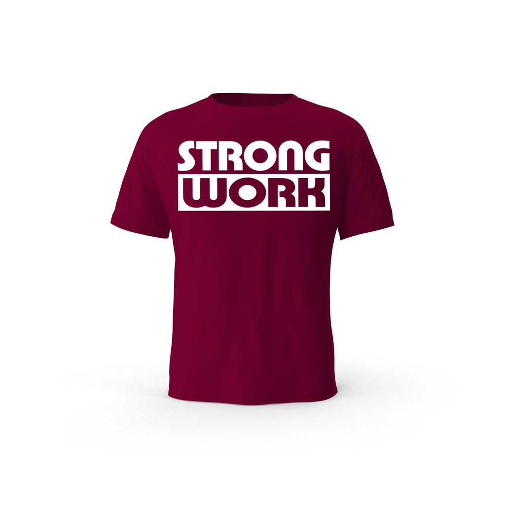 Strong Impact organic cotton short sleeve T-shirt for men - BURGUNDY