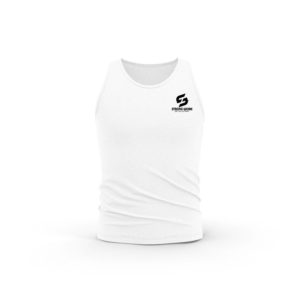 STRONG WORK CLASSIC ORGANIC COTTON TANK TOP FOR WOMEN - WHITE