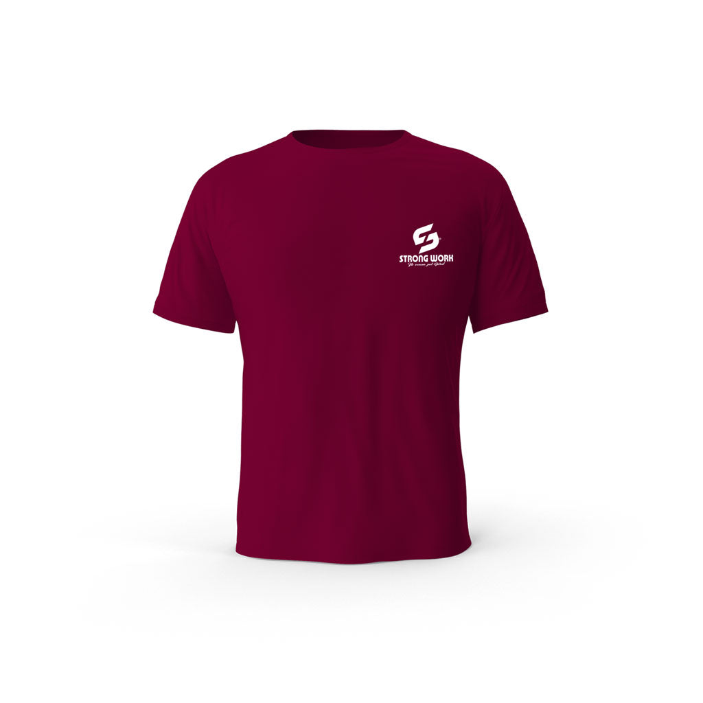 Strong Work Classic organic cotton short sleeve T-shirt for women - BURGUNDY