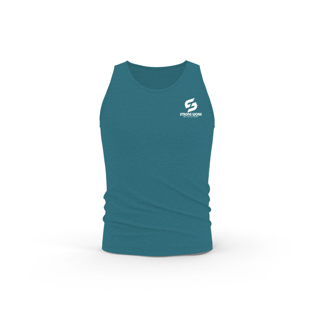 STRONG WORK CLASSIC ORGANIC COTTON TANK TOP FOR WOMEN - OCEAN