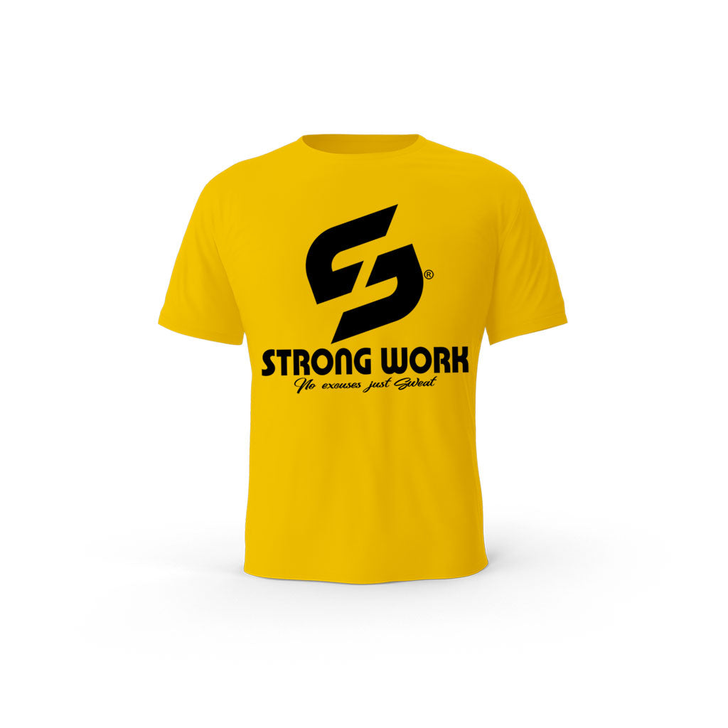 STRONG WORK SHORT SLEEVE T-SHIRT IN ORGANIC COTTON "FITNESS" FOR WOMEN - SPECTRA YELLOW