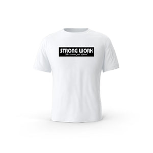 Strong Work Tenacity organic cotton short sleeve T-shirt for men - WHITE