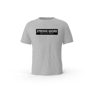 Strong Work Tenacity organic cotton short sleeve T-shirt for men - HEATHER GREY