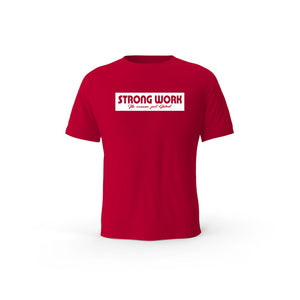 Strong Work Tenacity organic cotton short sleeve T-shirt for men - RED