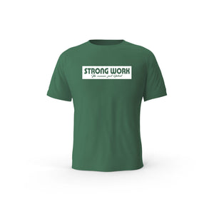 Strong Work Tenacity organic cotton short sleeve T-shirt for men - BOTTLE GREEN