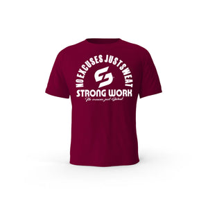 Strong Work The New Originals organic cotton short sleeve T-shirt for men - BURGUNDY
