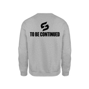 STRONG WORK SWEATSHIRT IN ORGANIC COTTON "TO BE CONTINUED" FOR WOMEN - HEATHER GREY BACK VIEW